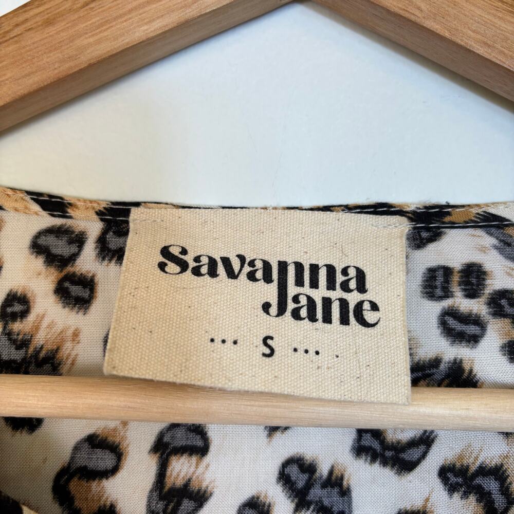 Savanna Janne Venice Leopard Embroidered Tunic size Small Bell Long Sleeves Boho - Picture 5 of 10
